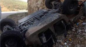 إصابة 4 جنود من جيش الاحتلال إثر انقلاب جيب عسكري في وادي الأردن