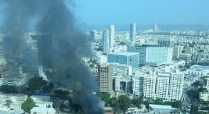 بالفيديو... اندلاع حريق في وزارة جيش الاحتلال بـ"تل أبيب"