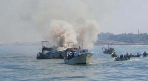 بحرية الاحتلال تلحق أضرارًا بمراكب الصيادين في غزة