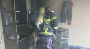 صور | حريق في منزل جنوب نابلس
