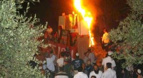 مستوطنون يحرقون العلم الفلسطيني باحتفالات بالخليل