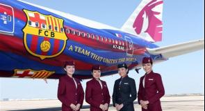 شعار برشلونة على "بوينغ 777" القطرية