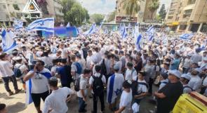 انطلاق مسيرة الاعلام الاستفزازية في مدينة اللد