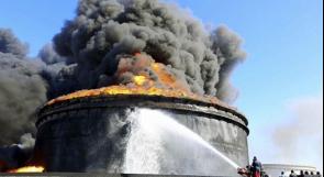 حرائق هائلة في خزانات نفطية ليبية بعد قصف"داعش" لها