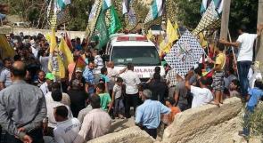 تشييع جثمان الشهيدة رهام دوابشة في بلدة دوما بنابلس