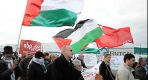 مظاهرة بلجيكية ضد التجارة مع إسرائيل