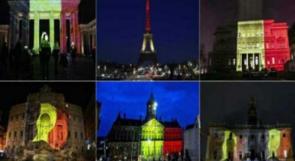 معالم رئيسية في مدن العالم تضاء بألوان العلم البلجيكي
