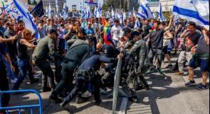 شرطة الاحتلال تفرق متظاهرين طالبوا بوقف إطلاق النار