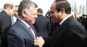 العاهل الأردني والرئيس المصري يؤكدان على حل الدولتين والمبادرة العربية