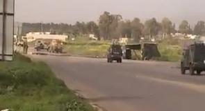 شاهد الفيديو ...جنود الاحتلال يهربون من الحجارة قرب جنين