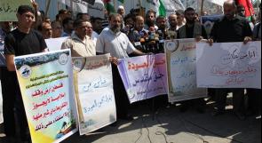 حماس تنظم اعتصاما في غزة رفضاً لتصريح الرئيس عباس المتعلق باللاجئين