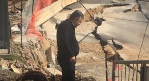 الناصرة: اخلاء عائلات من بيوتها بسبب انهيارات بشارع بير ابو الجيش