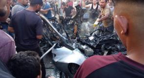 شهيدان بينهما طفلة وإصابات بقصف الاحتلال سيارة غرب مدينة غزة