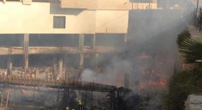 حريق هائل في مجمع الوزارات الحكومي قيد الإنشاء برام الله