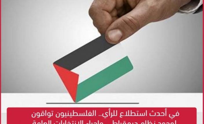 في أحدث استطلاع للرأي.. الفلسطينيون تواقون لوجود نظام ديمقراطي وإجراء الانتخابات العامة