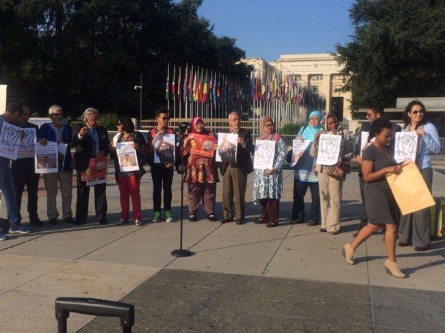 إعتصام تضامني مع الأسرى أمام مقر الأمم المتحدة في جنيف