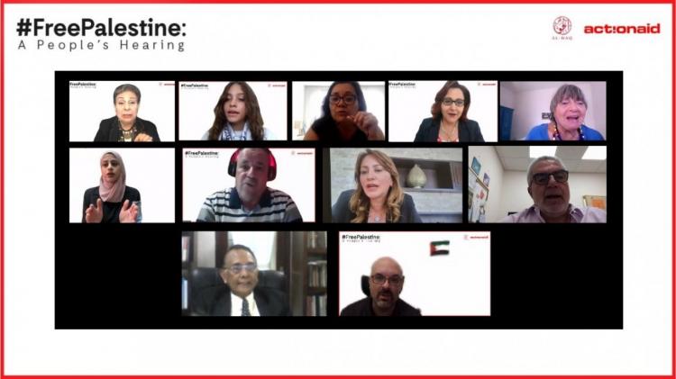 مؤسسة أكشن إيد ومؤسسة الحق ينظمان جلسة استماع عامة "فلسطين حرة" حول انتهاكات الاحتلال تحاكي الجلسات في المحاكم الدولية
