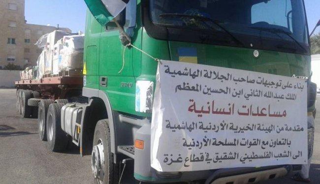 قافلة مساعدات أردنية الى غزة