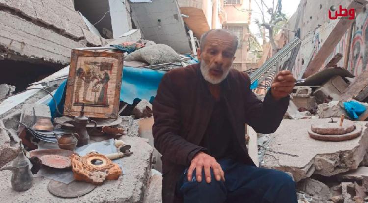 عدوان الاحتلال حول متحفا أثريا في غزة إلى ركام.. وصاحبه يناشد عبر وطن لمساعدته في إعادة ترميمه