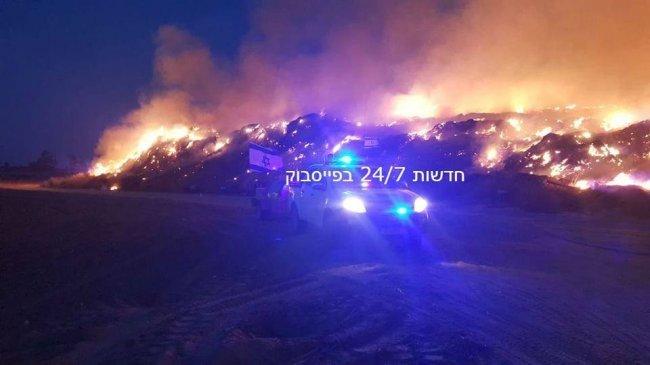 بفعل بالون .. حريق هائل في مستوطنة"هبسور" بغلاف غزة