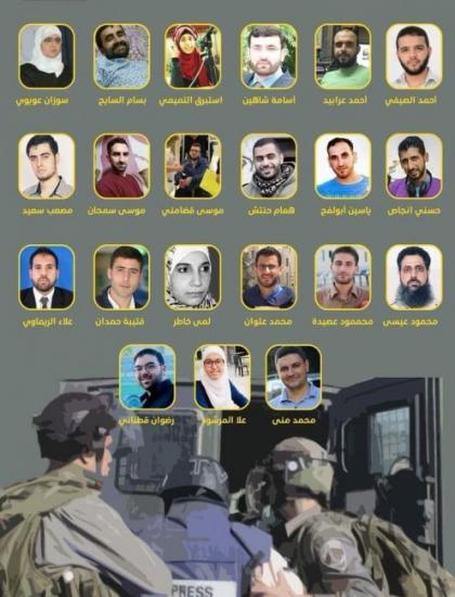 الاحتلال يعتقل 21 صحفياً في سجونه
