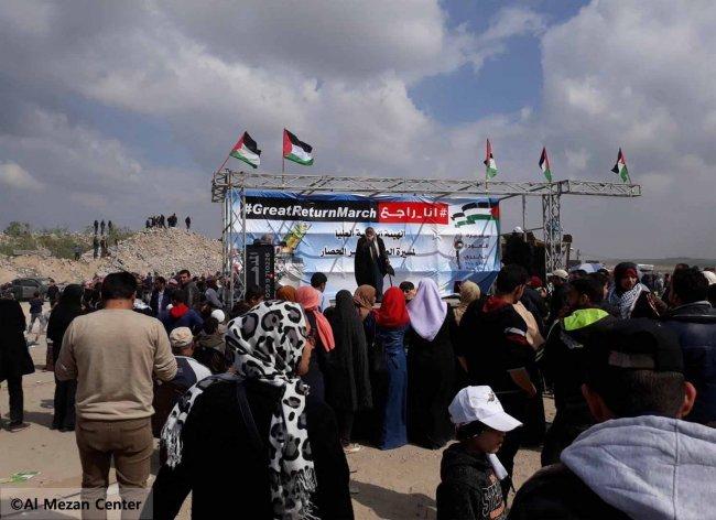 الميزان: قوات الاحتلال تواصل استسهداف المشاركين السلميين بمسيرة العودة
