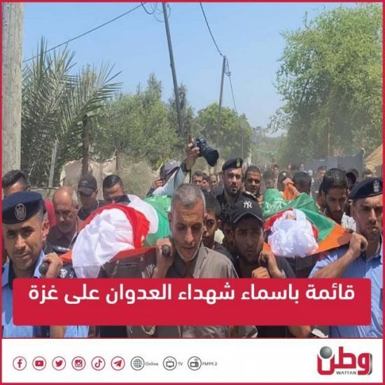 قائمة باسماء شهداء العدوان على غزة