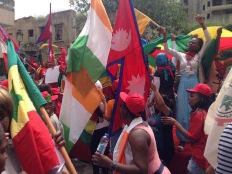 لبنان: الخادمات يتظاهرن في عيد العمال لبنان: الخادمات يتظاهرن في عيد العمال