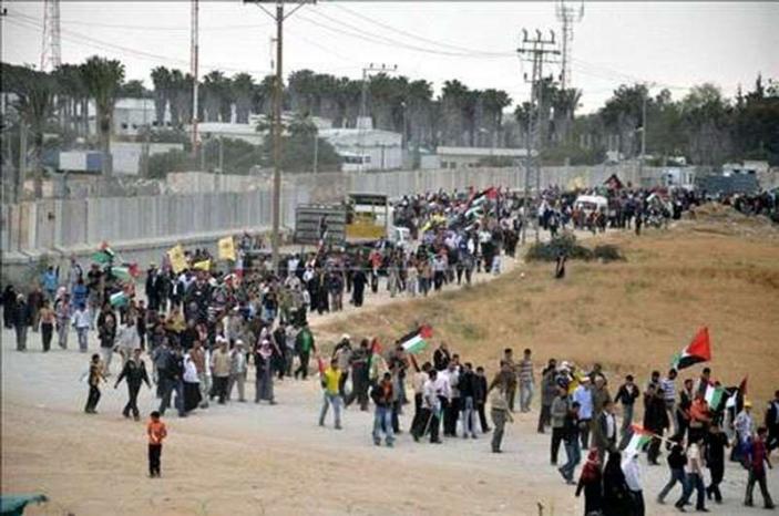 اصابة 6 متظاهرين برصاص الاحتلال شمال وجنوب قطاع غزة