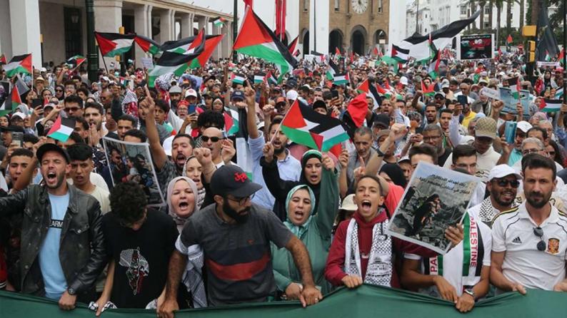 آلاف المغاربة يطالبون بوقف تجويع غزة