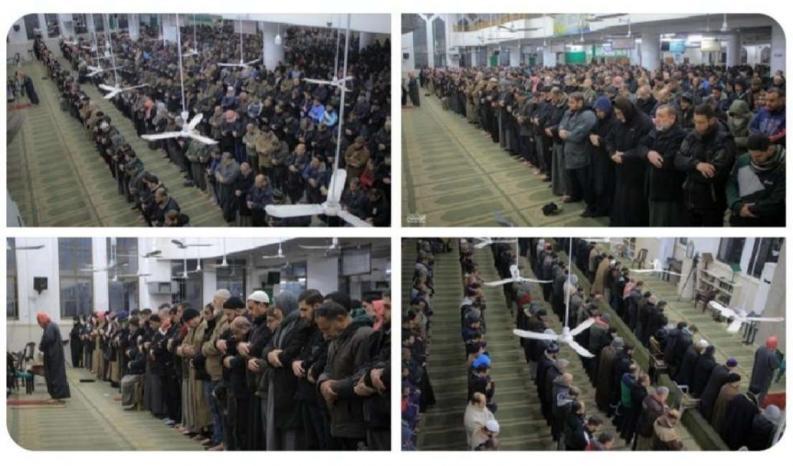 الآلاف يؤدون "الفجر العظيم" بمساجد غزة الآلاف يؤدون "الفجر العظيم" بمساجد غزة
