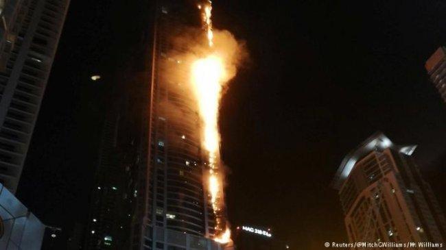 حريق في أعلى مبنى سكني في العالم بدبي