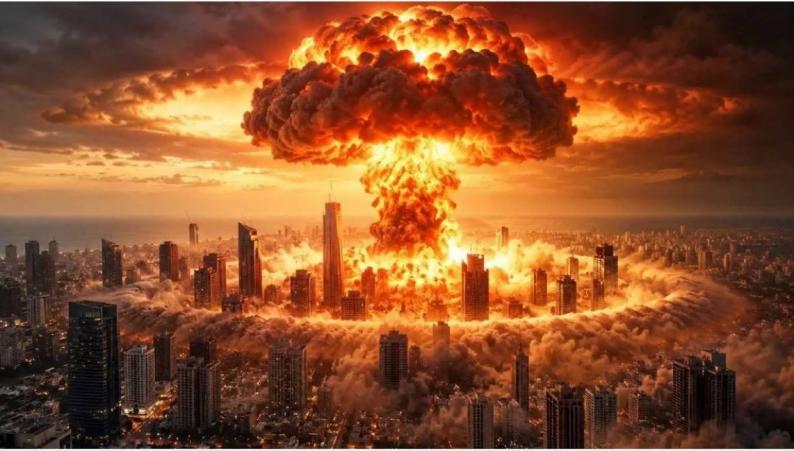 أثار موجة انتقادات.. نتنياهو ينشر صورة لانفجار نووي فوق "تل أبيب" أثار موجة انتقادات.. نتنياهو ينشر صورة لانفجار نووي فوق "تل أبيب"