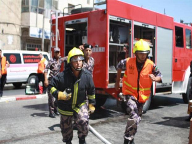 إصابة ضابط بالدفاع المدني اثناء اطفاء حريق في جنين