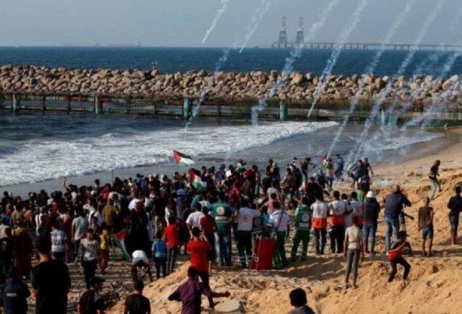 الاحتلال يطلق النار على المشاركين في الحراك البحري