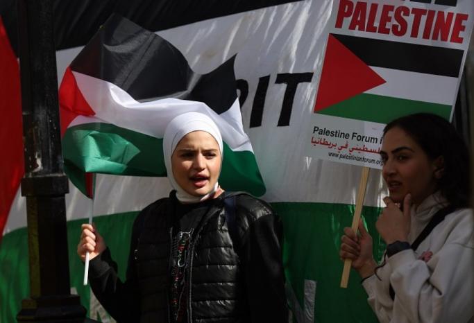 تظاهرة مناهضة للاحتلال الإسرائيلي بالتزامن مع زيارة نتنياهو إلى لندن
