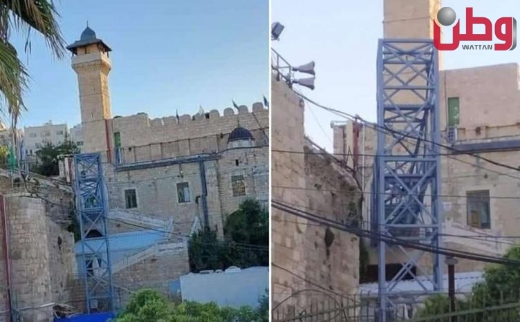 الاحتلال يواصل بناء المصعد الكهربائي التهويدي في المسجد الإبراهيمي