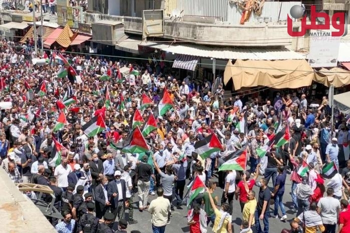 مسيرة وسط وسط عمان نصرةً لفلسطين ورفضا للتطبيع مع الاحتلال