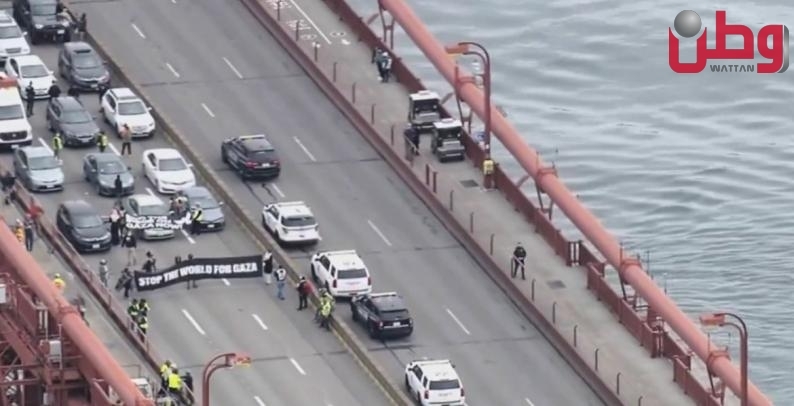 متظاهرون مؤيدون لفلسطين يغلقون جسر &quot;غولدن غايت&quot; في سان فرانسيسكو