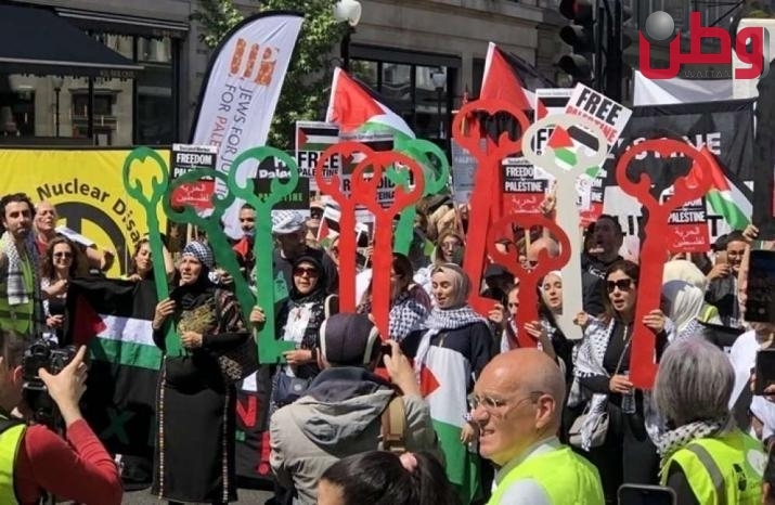 الآلاف في لندن يتظاهرون تنديداً بجرائم الاحتلال