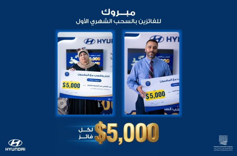 بقيمة 10 آلاف دولار.. "الفلسطينية للسيارات" تعلن الفائزين في حملة "اختار واكسب مع المضمون"